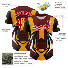 Load image into Gallery viewer, Custom Black Red White-Yellow 3D Pattern Design Car Racing Formula Auto Motorsport Authentic Baseball Jersey