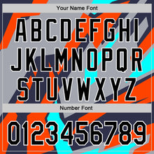 Load image into Gallery viewer, Custom Gray Black White Orange-Aqua 3D Pattern Design Car Racing Formula Auto Motorsport Authentic Baseball Jersey