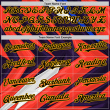 Load image into Gallery viewer, Custom Black Gold Orange Blue-White 3D Pattern Design Car Racing Formula Auto Motorsport Authentic Baseball Jersey