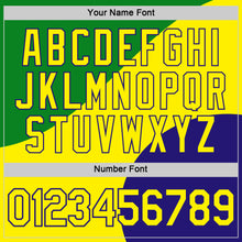 Load image into Gallery viewer, Custom Green Light Yellow-Dark Purple Brazil Color Blocks Performance T-Shirt