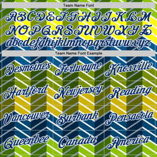 Load image into Gallery viewer, Custom Blue US Navy Blue Yellow Green-White Brazil Zigzag Geometric Shape Performance T-Shirt