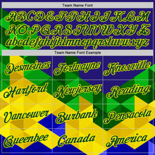 Load image into Gallery viewer, Custom Dark Purple Green-Light Yellow Brazil Triangle Geometric Shape Performance T-Shirt