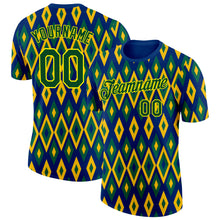 Загрузить изображение в средство просмотра галереи, Custom Blue Green Yellow-Light Yellow Brazil Geometric Shape Performance T-Shirt