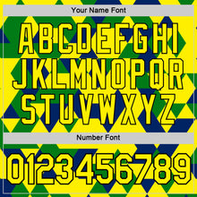 Charger l'image dans la galerie, Custom Light Yellow Blue Green-Black Brazil Geometric Shape Performance T-Shirt