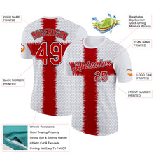 Charger l'image dans la galerie, Custom White Red Gray-Black England Cross Geometric Shape Performance T-Shirt