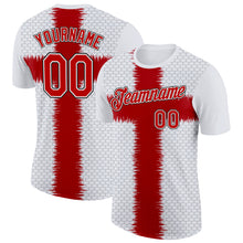 Charger l'image dans la galerie, Custom White Red Gray-Black England Cross Geometric Shape Performance T-Shirt