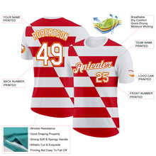 Charger l'image dans la galerie, Custom White Red-Gold England Stripe Performance T-Shirt