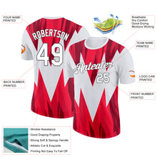 Charger l'image dans la galerie, Custom White Red-Steel Gray England Geometric Shape Performance T-Shirt