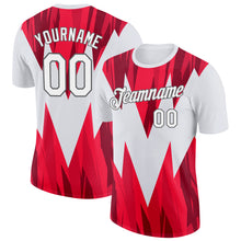 Charger l'image dans la galerie, Custom White Red-Steel Gray England Geometric Shape Performance T-Shirt