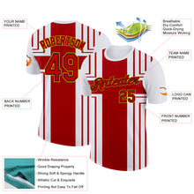 Charger l'image dans la galerie, Custom White Red Black-Gold England Cross Stripe Performance T-Shirt