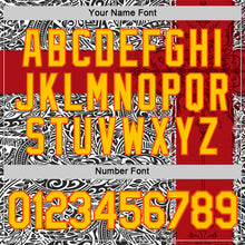 Laden Sie das Bild in den Galerie-Viewer, Custom Black Gold Red Orange-White England Polynesian Tribal Performance T-Shirt