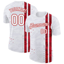 Charger l'image dans la galerie, Custom White Red-Gray England Abstract Performance T-Shirt