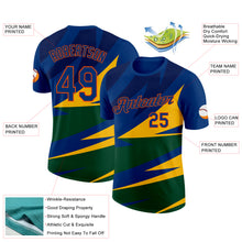 Загрузить изображение в средство просмотра галереи, Custom Blue US Navy Blue Yellow Green-Orange Brazil Geometric Shape Performance T-Shirt