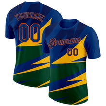 Загрузить изображение в средство просмотра галереи, Custom Blue US Navy Blue Yellow Green-Orange Brazil Geometric Shape Performance T-Shirt