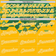 Charger l'image dans la galerie, Custom Gold Green-White Brazil Geometric Shape Performance T-Shirt