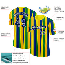 Laden Sie das Bild in den Galerie-Viewer, Custom Gold Navy Blue Green-White Brazil Stripe Performance T-Shirt