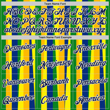 Laden Sie das Bild in den Galerie-Viewer, Custom Gold Navy Blue Green-White Brazil Stripe Performance T-Shirt