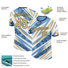 Charger l'image dans la galerie, Custom Blue Vegas Gold Black-White Argentina Sun Line Performance T-Shirt