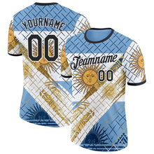 Charger l'image dans la galerie, Custom Blue Black-White Argentina Sun Line Performance T-Shirt
