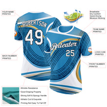 Charger l'image dans la galerie, Custom Blue White Vegas Gold-Black Argentina Line Performance T-Shirt