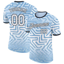 Загрузить изображение в средство просмотра галереи, Custom Blue White-Black Argentina Geometric Polka Dot Lines Performance T-Shirt