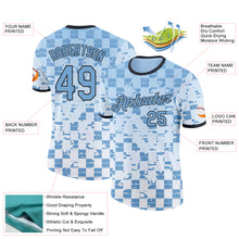 Загрузить изображение в средство просмотра галереи, Custom Blue Black-White Argentina Abstract Geometric Performance T-Shirt