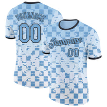 Загрузить изображение в средство просмотра галереи, Custom Blue Black-White Argentina Abstract Geometric Performance T-Shirt