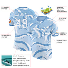 Загрузить изображение в средство просмотра галереи, Custom Blue White Argentina Abstract Wave Performance T-Shirt