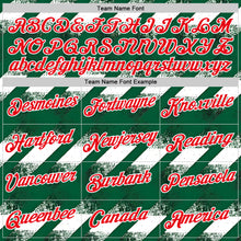 Laden Sie das Bild in den Galerie-Viewer, Custom Green Fire Red-White Algeria Distressed Diagonal Stripe Performance T-Shirt