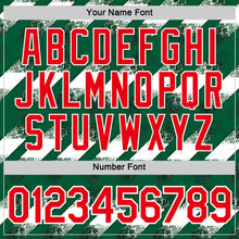 Laden Sie das Bild in den Galerie-Viewer, Custom Green Fire Red-White Algeria Distressed Diagonal Stripe Performance T-Shirt