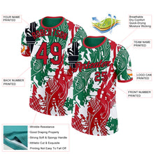 Laden Sie das Bild in den Galerie-Viewer, Custom Green Red Black-White Jordan Abstract Performance T-Shirt