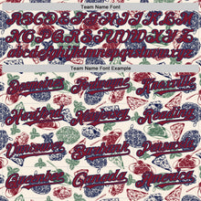 Load image into Gallery viewer, Custom Cream Crimson-Navy 3D Pattern Design Foodie Italian Food Doodles Authentic Baseball Jersey