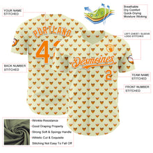 Load image into Gallery viewer, Custom Yellow Bay Orange-White 3D Pattern Design Foodie Heartshaped Waffles Sweets Authentic Baseball Jersey