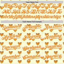 Load image into Gallery viewer, Custom Yellow Bay Orange-White 3D Pattern Design Foodie Heartshaped Waffles Sweets Authentic Baseball Jersey