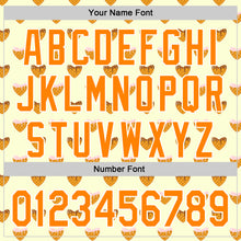 Load image into Gallery viewer, Custom Yellow Bay Orange-White 3D Pattern Design Foodie Heartshaped Waffles Sweets Authentic Baseball Jersey