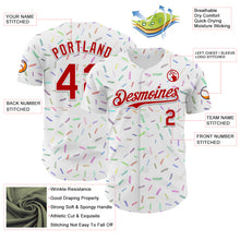 Load image into Gallery viewer, Custom White Red 3D Pattern Design Foodie Candy Sweets Authentic Baseball Jersey