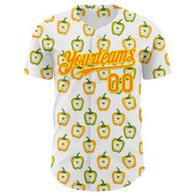 Charger l'image dans la galerie, Custom White Bay Orange-Light Yellow 3D Pattern Design Foodie Rice Stuffed Pepper Vegetable Authentic Baseball Jersey