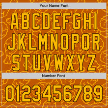 Load image into Gallery viewer, Custom Texas Orange Gold-Black 3D Pattern Design Foodie Fast Food Fried Chicken Authentic Baseball Jersey