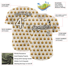 Charger l'image dans la galerie, Custom Cream Black 3D Pattern Design Foodie Fast Food Hamburgers Authentic Baseball Jersey