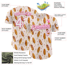 Charger l'image dans la galerie, Custom Light Pink White-Pink 3D Pattern Design Foodie Asian Corndog Authentic Baseball Jersey