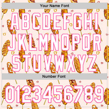 Charger l'image dans la galerie, Custom Light Pink White-Pink 3D Pattern Design Foodie Asian Corndog Authentic Baseball Jersey