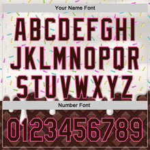 Load image into Gallery viewer, Custom White Brown-Pink 3D Pattern Design Foodie Dripping Ice Cream Authentic Baseball Jersey