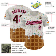 Load image into Gallery viewer, Custom White Brown-Pink 3D Pattern Design Foodie Dripping Ice Cream Authentic Baseball Jersey