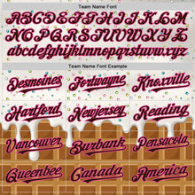 Load image into Gallery viewer, Custom White Brown-Pink 3D Pattern Design Foodie Dripping Ice Cream Authentic Baseball Jersey