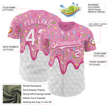 Load image into Gallery viewer, Custom Pink White 3D Pattern Design Foodie Dripping Ice Cream Authentic Baseball Jersey