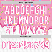 Load image into Gallery viewer, Custom Pink White 3D Pattern Design Foodie Dripping Ice Cream Authentic Baseball Jersey