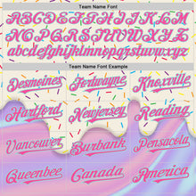 Load image into Gallery viewer, Custom Cream Pink-Ice Blue 3D Pattern Design Foodie Dripping Ice Cream Authentic Baseball Jersey