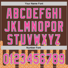 Load image into Gallery viewer, Custom Brown Pink-Ice Blue 3D Pattern Design Foodie Dripping Ice Cream Authentic Baseball Jersey