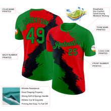 Load image into Gallery viewer, Custom Grass Green Red-Black Portugal Grunge Splash Brush Stroke Polka Dot Performance T-Shirt