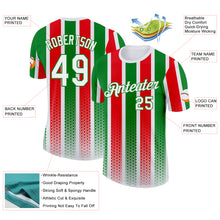 Charger l'image dans la galerie, Custom White Grass Green-Red Portugal Stripe Geometric Performance T-Shirt